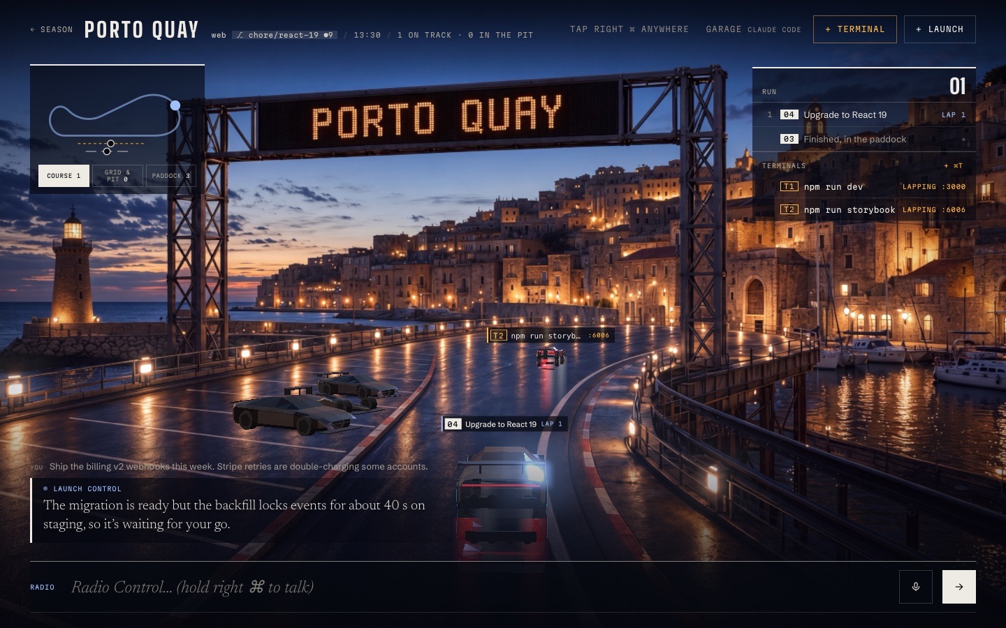 Porto Quay: a harbour town at dusk